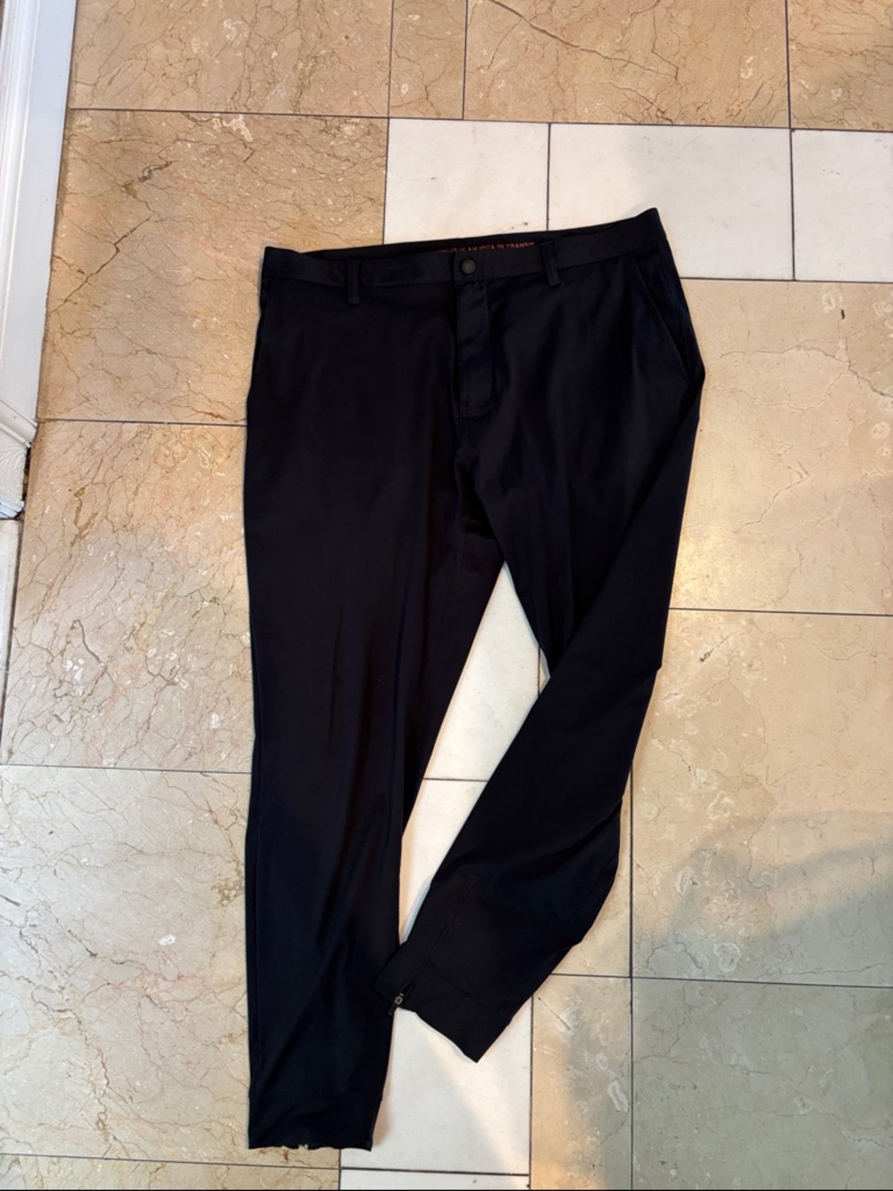 RHONE Black Men's Dress Pants - Slim Tailored Look